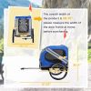 Light Blue/Grey Dog Bike Trailer with 3 Entrances Off-Road Wheels & Mesh Screen for Safe Pet Travel