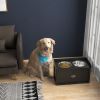 Pet Feeding Station Pet Dish Bowl Set with Storage, 2 Elevated Dog Bowls for Large Sized Dogs, Black